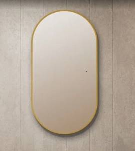 Зеркало Art&Max Torino AM-Tor-550-1050-DS-Gold с подсветкой, 105x55