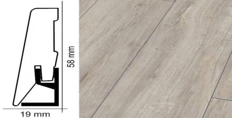 Плинтус Kronotex ktex1 Дуб бергамо Бежевый 2400x58x19
