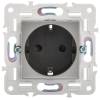Розетка 1-местная с заземлением и шторками IEK Skandy SK-R14-16-1-K50 никель фото 3