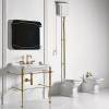 Консоль под раковину Kerasan Waldorf 9196K2oro со стеклянной полочкой, золото фото 2