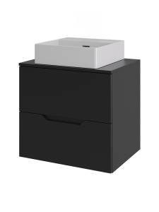 Тумба с раковиной Agger Свит SWE600ETBL-ST-4405W черная матовая, 60 см