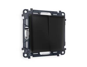 Комплект механизма 2-клавишного перекрестного выключателя Ambrella Volt MA MA803030 черный матовый