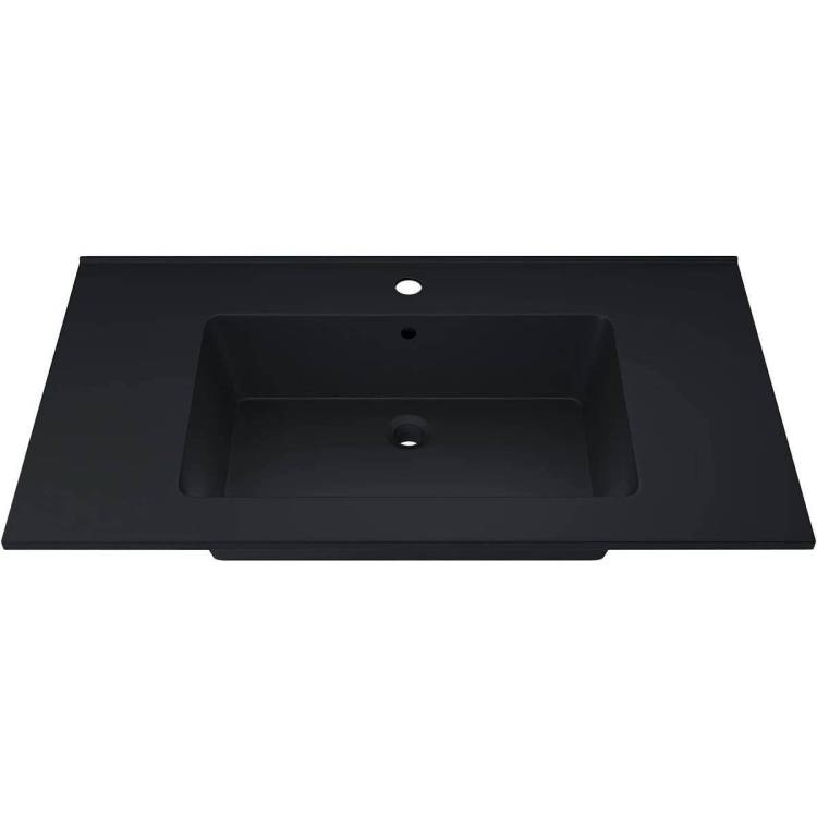 Раковина Uperwood Parma Quartz 291003008 85 см, уголь, черная матовая