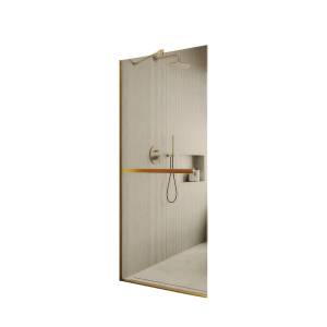 Душевая перегородка MaybahGlass MGD-727-3у 79x195, стекло бронза 8 мм, профиль золото