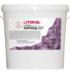 Декоративная штукатурка Litokol LitoTherm Grafica Acryl короед 2.5 мм белая 25 кг