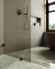 Душевая перегородка MaybahGlass MGD-265-6 79x195, стекло бронза матовая 8 мм, профиль черный фото 4