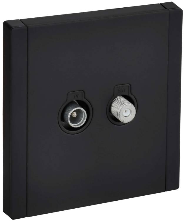 ТВ-розетка TV+SAT IEK Forte&Piano FP-AF20-O-M-K02 черный