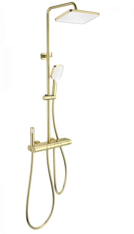 Душевая стойка Wonzon & Woghand WW-B4129-BG с термостатом, золото