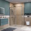 Душевой уголок BelBagno SOFT_CLOSE-1-AH-1-140/80-C-GM профиль оружейная сталь, стекло прозрачное, 140x80x200 фото 4
