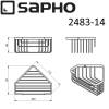 Полочка SAPHO SMART угловая из проволоки с бортиком, нержавеющая сталь, 200x80x151 мм, черный мат. фото 3