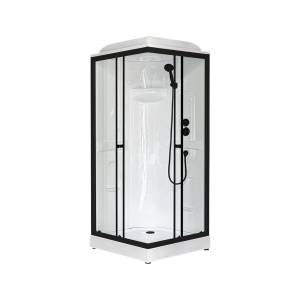 Душевая кабина Royal Bath RB 90HP1-T-BL профиль черный, стекло прозрачное, 90x90x217