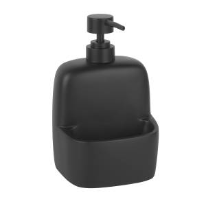 Дозатор для жидкого мыла Wasserkraft K-8499BLACK с емкостью для губки, черный