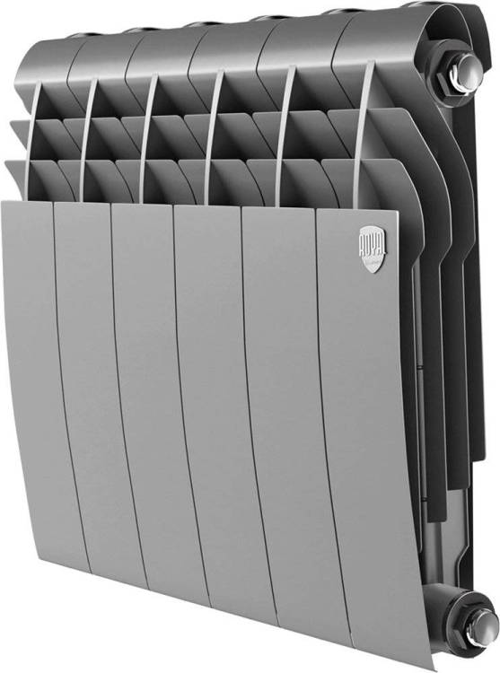 Радиатор биметаллический Royal Thermo BiLiner 350 silver satin, 6 секций