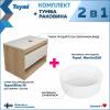 Тумба с раковиной Teymi Ritta подвесная, дуб, белый, 75 см, с раковиной Martta D36 фото 2