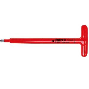 Отвертка KNIPEX VDE с Т-образной рукояткой для винтов с профилем внутренний шестигранник , HEX 6 мм, длина Т-рукоятки 90 мм, 250 мм, диэлектрическая