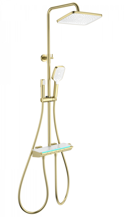 Душевая стойка Wonzon & Woghand WW-B4174-BG с термостатом, золото