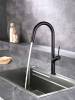 Смеситель для кухни AQUAme Cucina AQM9905MB с выдвижным изливом, черный матовый фото 3