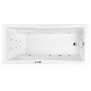 Акриловая ванна WHITECROSS Palace SMART 0104.180080.100.SMART.BR 180x80 с гидромассажем, форсунки бронза