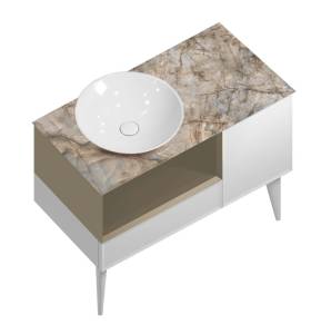 Тумба для комплекта Kerama Marazzi Cono 97 белый мат+лимо, с ящиками