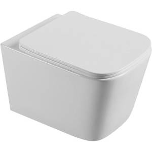 Унитаз подвесной Agger AT04100 безободковый, с крышкой-сиденьем микролифт