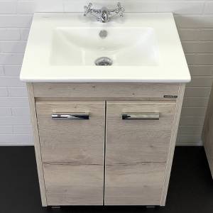 Тумба с раковиной Comforty Марио-60 00-00005206 дуб дымчатый