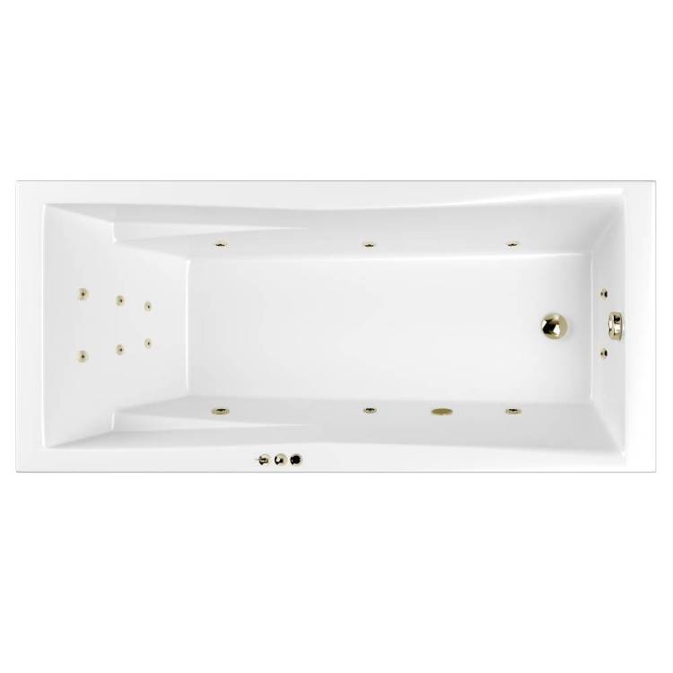 Акриловая ванна WHITECROSS Palace SMART 0104.180080.100.SMART.BR 180x80 с гидромассажем, форсунки бронза