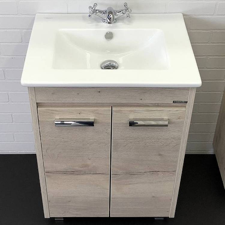 Тумба с раковиной Comforty Марио-60 00-00005206 дуб дымчатый