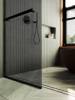 Душевая перегородка MaybahGlass MGD-735-6у 89x195, стекло графит матовый 8 мм, профиль черный фото 4