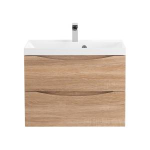 Тумба с раковиной Belbagno Marino MARINO-600-2C-SO-WO-P 60x45x50 Rovere Bianco подвесная с двумя выкатными ящиками