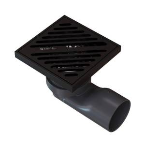 Душевой трап Knotlor Шторм SDSL100BL матовый черный, 10x10 см