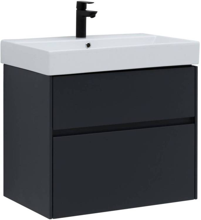 Тумба с раковиной Aquanet Бруклин 00310141 70 антрацит матовый