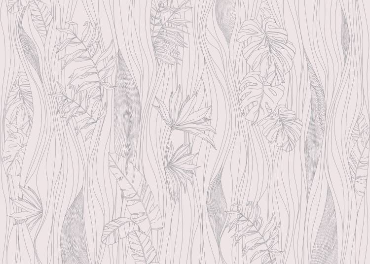 Бесшовные Eco обои Ortograf Artline 34519 White leaves Холст ОЕ-Х