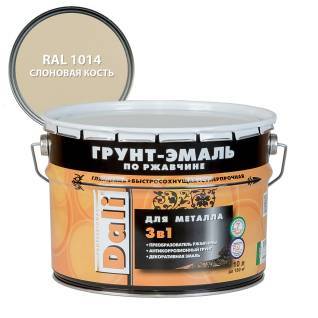 Грунт-эмаль по ржавчине 3 в 1 гладкая алкидная Dali RAL 1014 слоновая кость 10 л