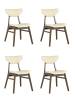 Стул Stool Group Tor LW1903-G PU CREAM GRID-KOROB4 массив гевеи цвет орех, сидение кремовый 4 шт фото 9