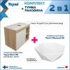 Тумба с раковиной Teymi Nura подвесная, дуб, белый, 80 см, с раковиной Diamond 48 фото 2