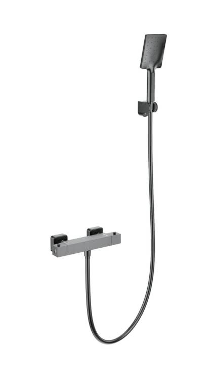 Смеситель для душа Wonzon & Woghand WW-B2026-A-BGG с термостатом, темный графит
