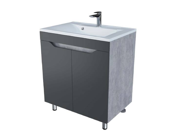 Тумба под раковину Stella Polar Абигель 80 SP-00001080 серый, цемент