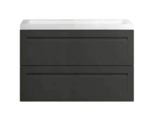 Тумба с раковиной Art&Max Platino AM-Platino-900-2C-SO-GM-Cer подвесная, серый матовый