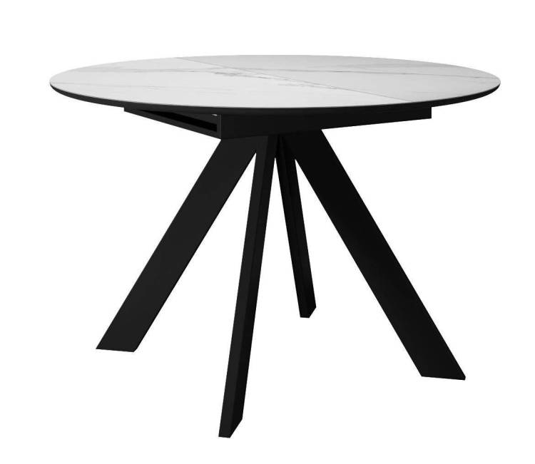 Стол Дик SKC110 00-00070092 керамика белый мрамор/подстолье черное/опоры черные