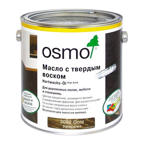 Масло с твердым воском Osmo Hartwachs-Öl Effekt Эффект «Золото» 3092 золото 2.5 л