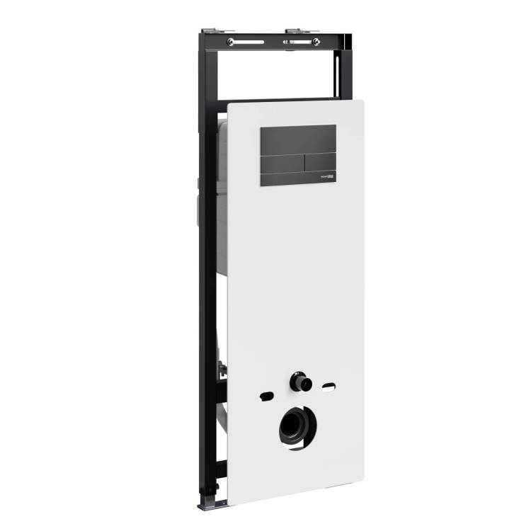 Система инсталляции для унитазов Wasserkraft New Salm 27TLT.010.ME.WH.MB04 клавиша черный матовый