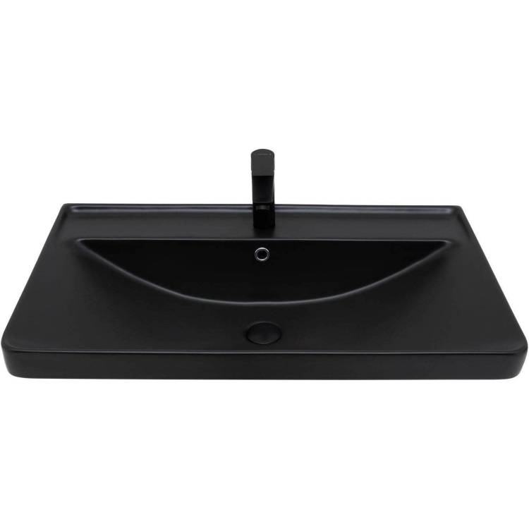 Раковина Aquanet Ирис 329249 80 см, черная матовая