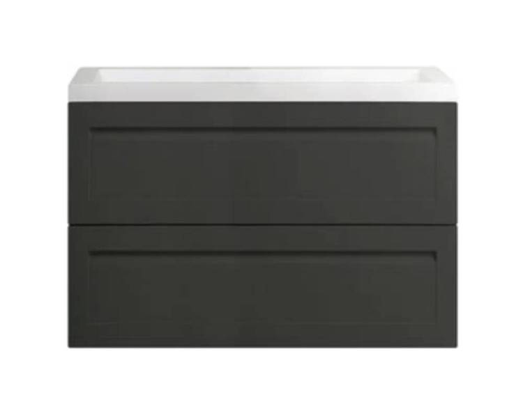 Тумба с раковиной Art&Max Platino AM-Platino-900-2C-SO-GM-Cer подвесная, серый матовый