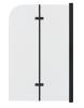 Шторка для ванны Grossman GR-106/100 BLACK 100х150 алюминиевый профиль, стекло ПРОЗРАЧНОЕ 6мм