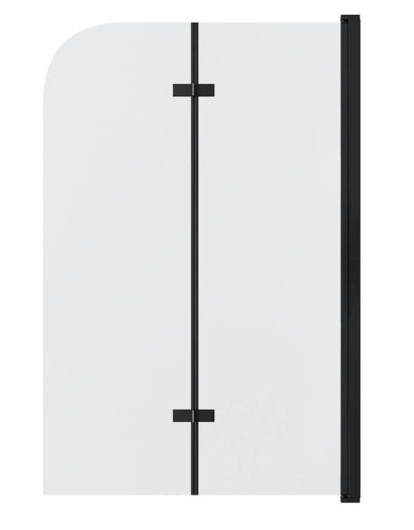 Шторка для ванны Grossman GR-106/100 BLACK 100х150 алюминиевый профиль, стекло ПРОЗРАЧНОЕ 6мм