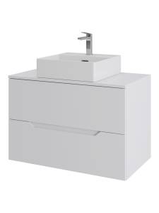Тумба с раковиной Orange Line Li-80TuwMDF+B04-405W белая матовая, 80.5 см