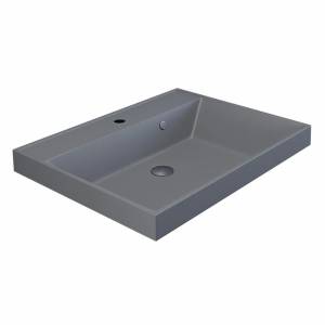 Раковина Uperwood Classic Quartz 291030001 серая матовая, бетон, 60x45