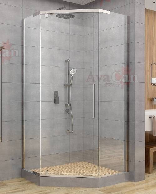 Душевой уголок AvaCan PC100 профиль хром, стекло прозрачное, 100x100x195
