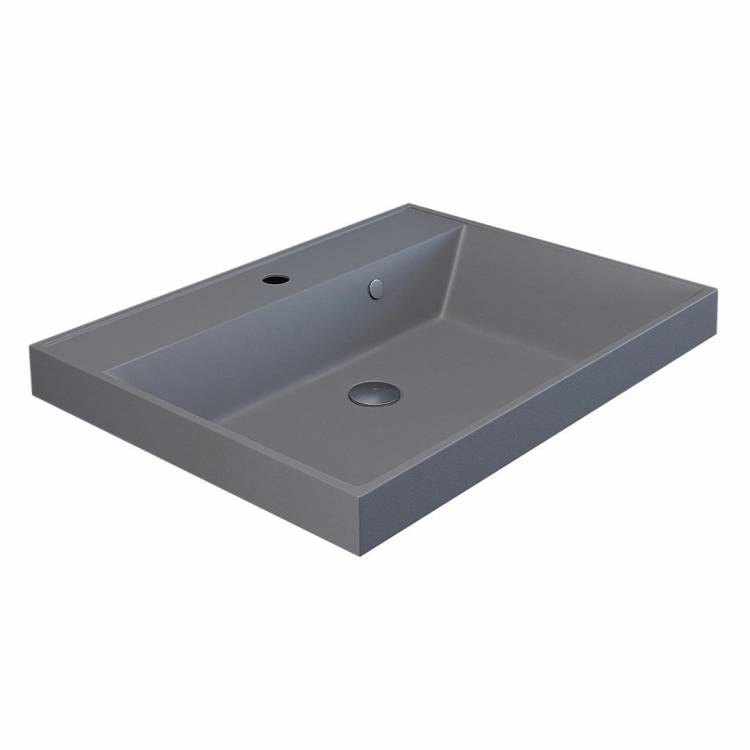 Раковина Uperwood Classic Quartz 291030001 серая матовая, бетон, 60x45