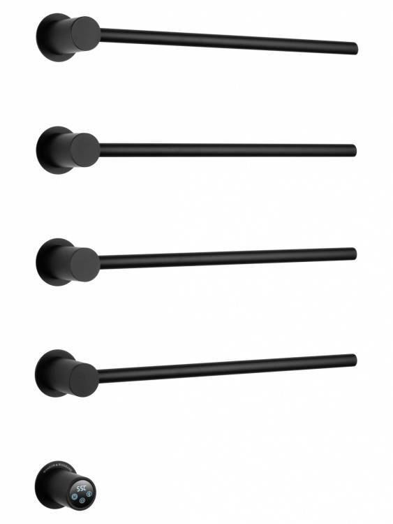 Полотенцесушитель электрический Wonzon & Woghand WW-AL314-MB встраиваемый, черный матовый